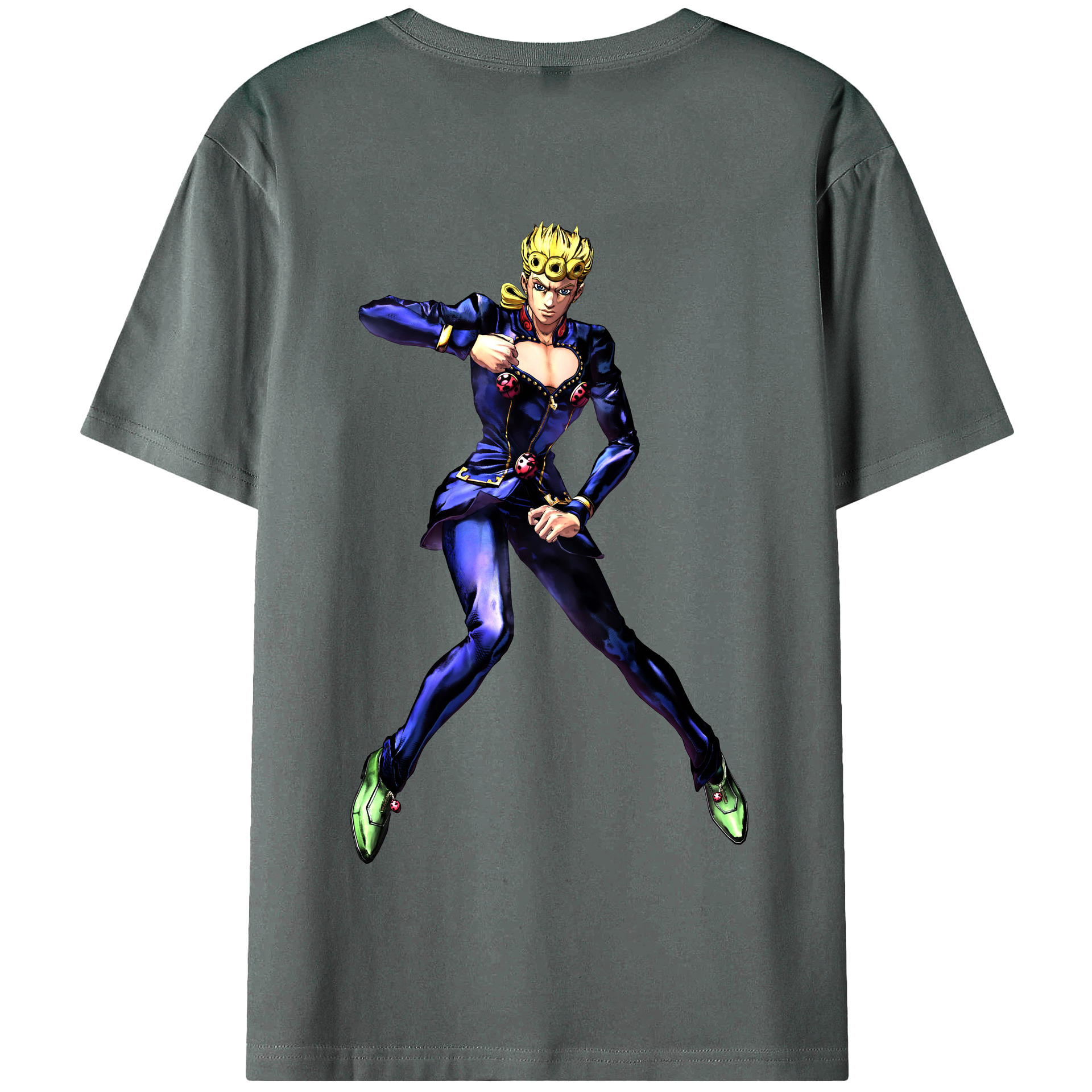 （画像用） ジョジョの奇妙な冒険 ジョルノ?ジョバァーナ JoJo's Bizarre Adventure Giorno Giovanna 綿100％半袖Tシャツ（背面プリント）